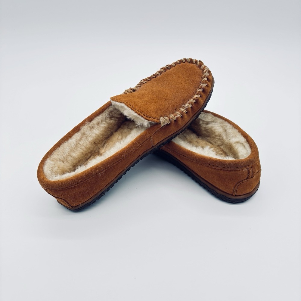 Minnetonka Sheepskin Terese Slippers Womens Tan Loafer Moccasin 3301 Size 5